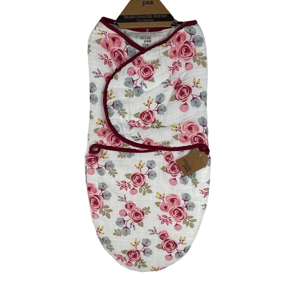 Chick Pea 100% Cotton Baby Muslin Swaddle Blanket 3-6 Months Floral Print - Picture 1 of 7